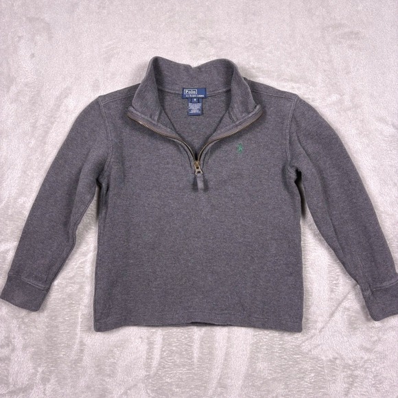 Polo Ralph Lauren Other - VTG‎ Polo Ralph Lauren Gray Quarter Zip Long Sleeve Pullover Sweater Boys Size 6